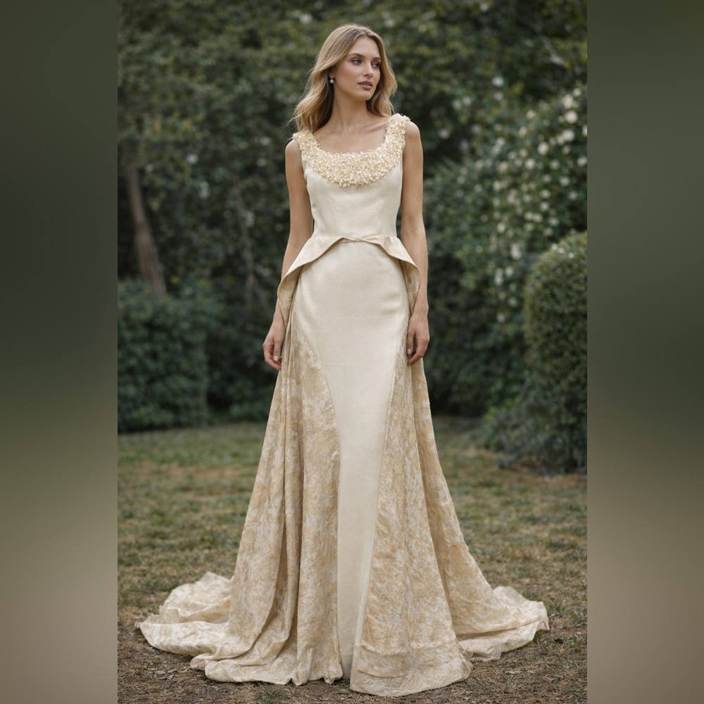 Elegant Cream Evening Gown